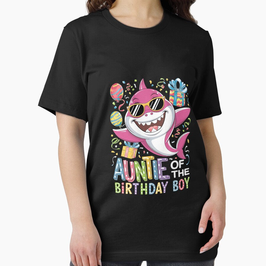 Auntie of the Birthday Boy Family Matching Party Shark by MythWoot