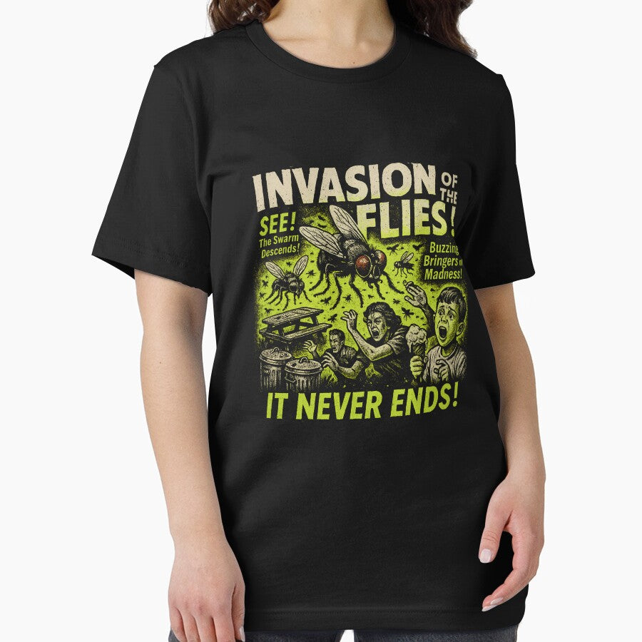 Invasion Of The Flies Movie Poster Vintage Halloween Flies Gear by DynamicDesign