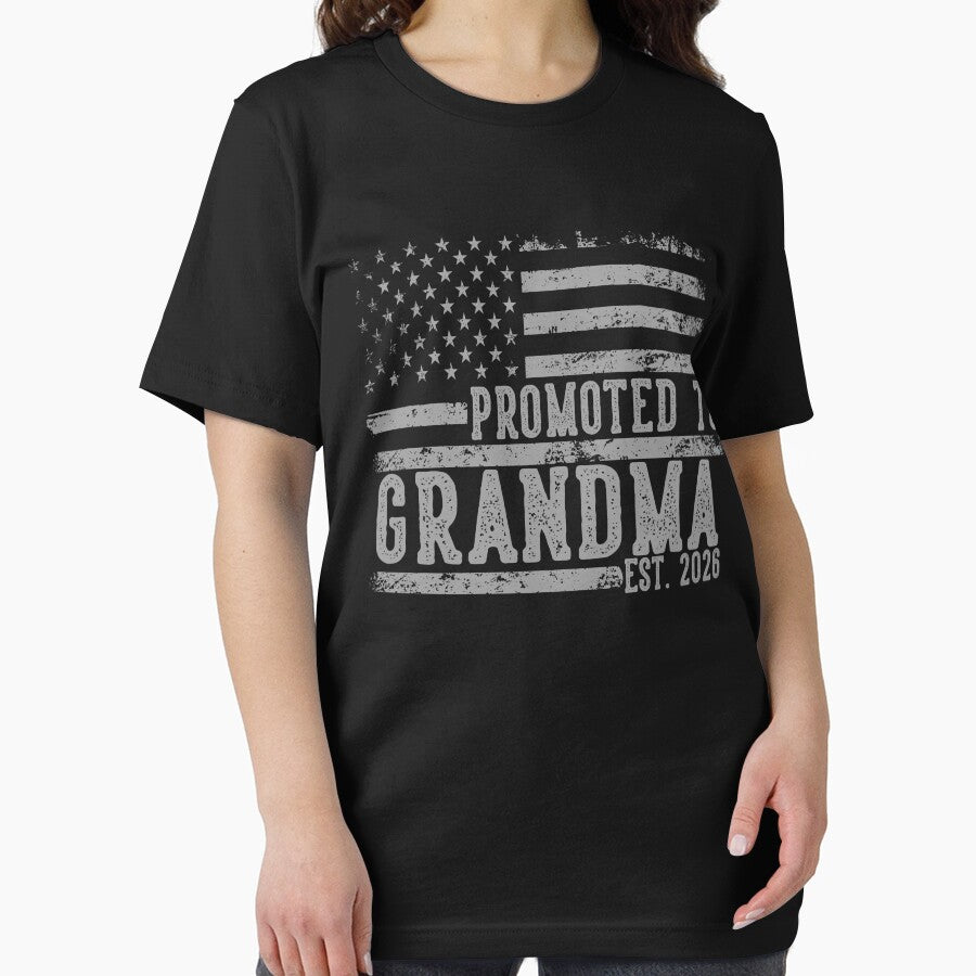 Promoted to Grandma Est. 2026 – Vintage USA Flag New Grandma Gift for Mom, Grandma-to-Be, Baby Announcement by TheVogueVibes