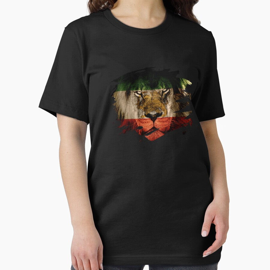 Persia Flag & African Lion Picture   Persian Pride T Shirt by ockshirts