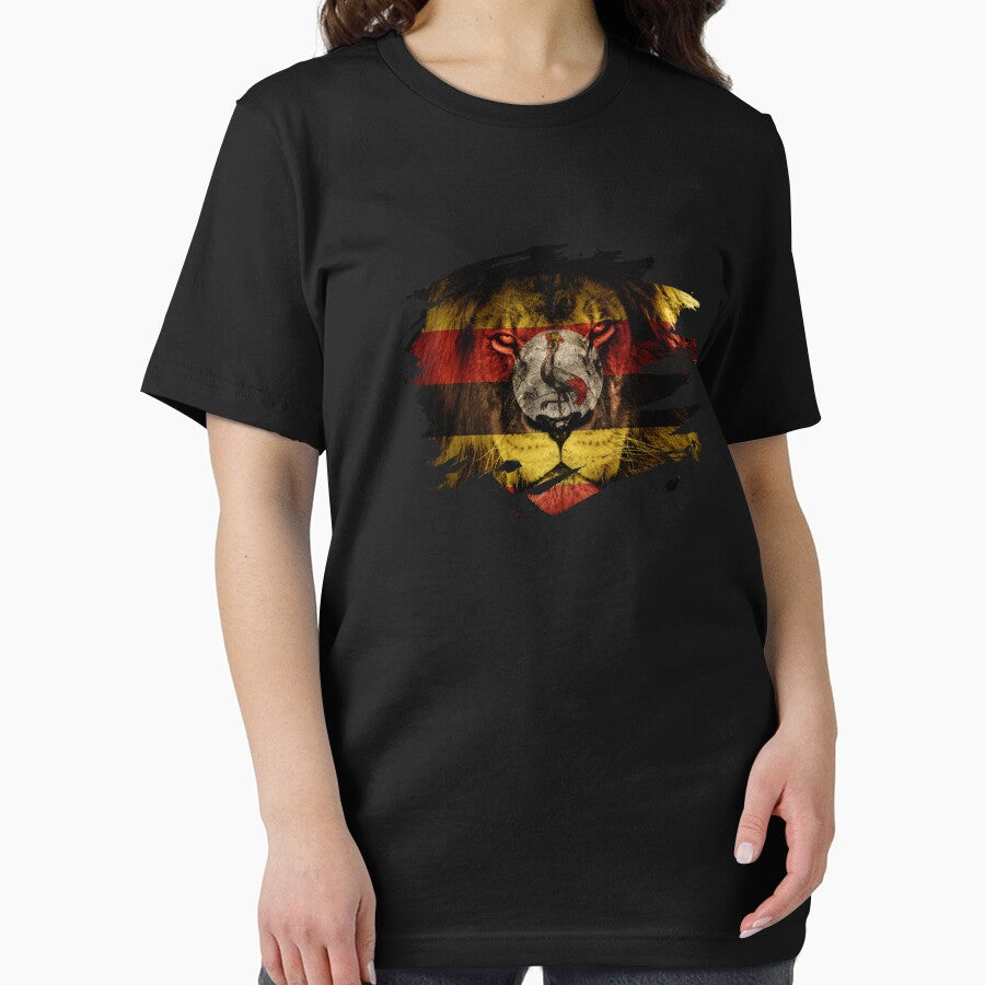 Uganda Flag & African Lion Picture   Ugandan Pride T Shirt by ockshirts