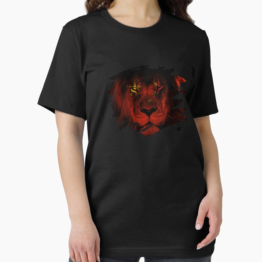 China Flag & African Lion Picture   Chinese Pride T Shirt by ockshirts