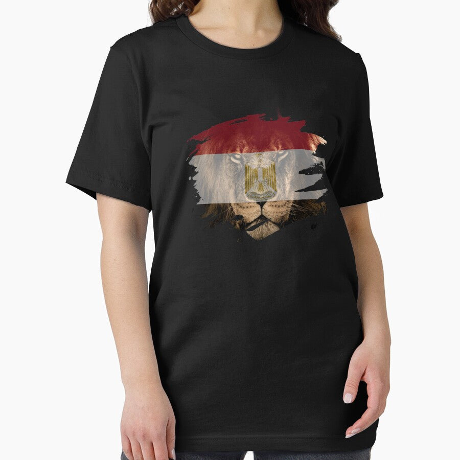 Egypt Flag & African Lion Picture   Egyptian Pride T Shirt by ockshirts