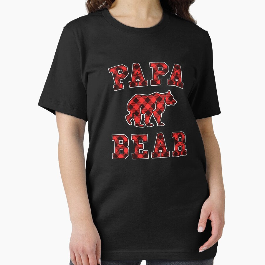 Papa Bear Red Buffalo Plaid Matching Family Christmas Dad by 14thFloor