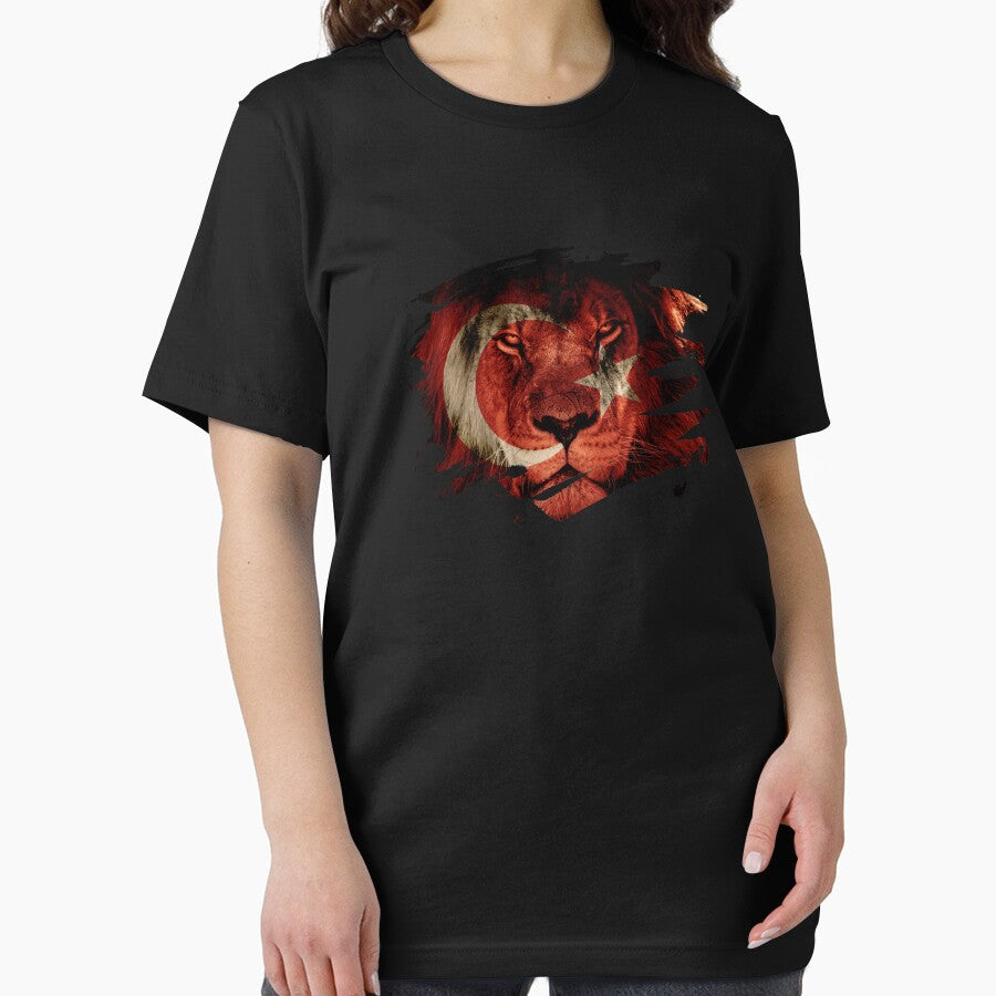 Turkey Flag & African Lion Picture   Turkish Pride T Shirt by ockshirts