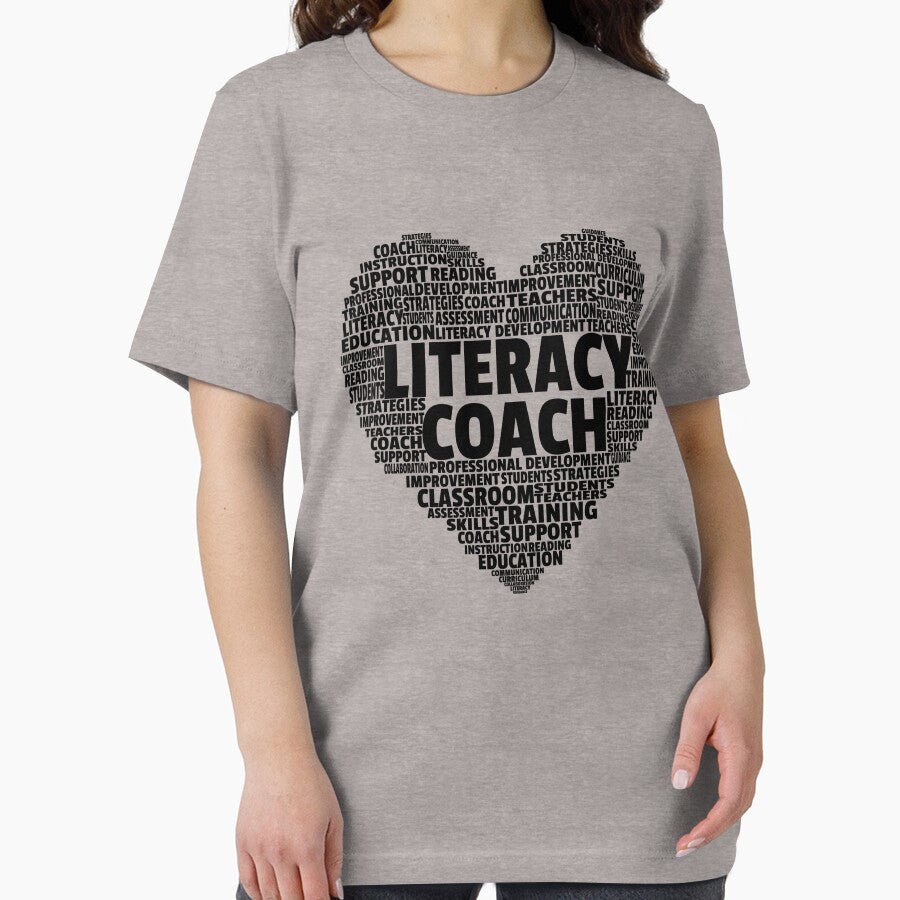 Literacy Coach Word Cloud Heart School Literacy Coach Gear by DynamicDesign