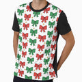 Simple Christmas Bow Pattern – Red & Green Holiday Repeat Design by The High Hippo