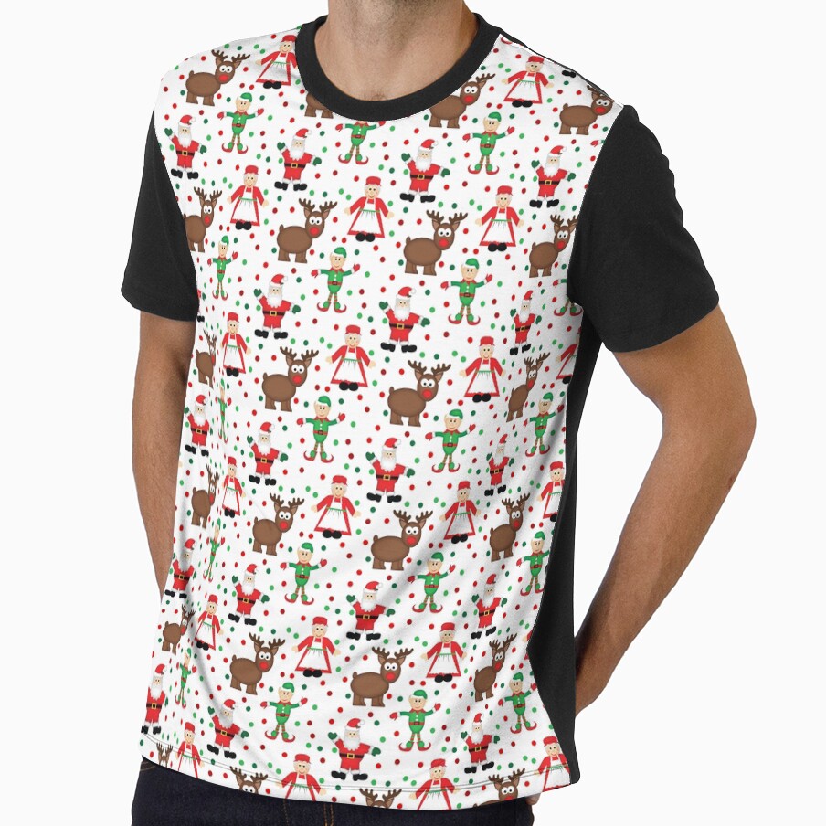 Christmas Elf Santa Mrs Claus and Reindeer Pattern by For Little Monkeys