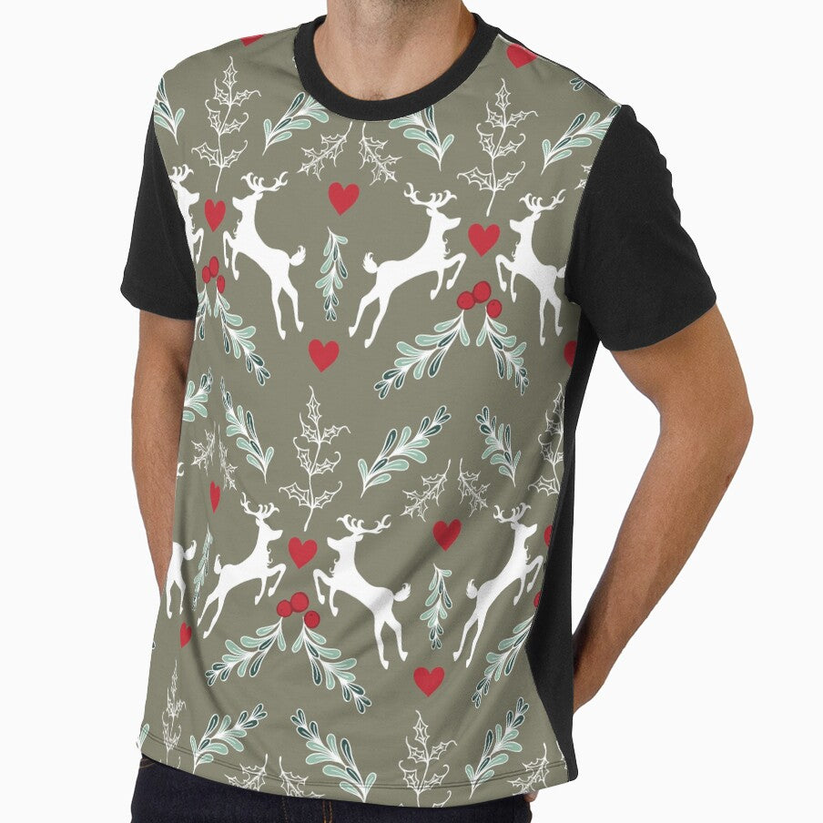 Christmas Pattern Reindeer and Christmas Florals by papierquarell