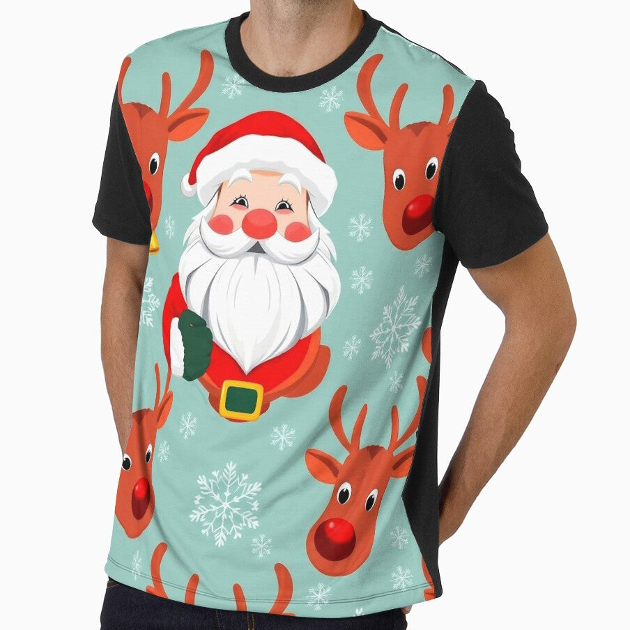 Santa and Reindeer Christmas – Fun Holiday by Glitchart66
