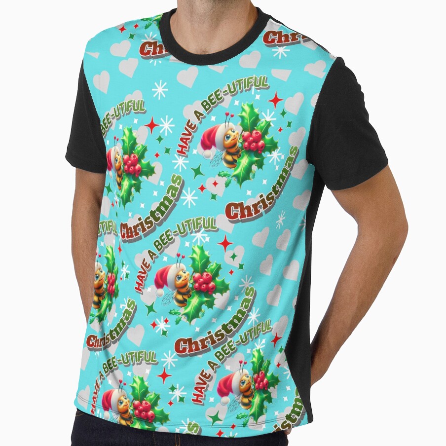 Have a Bee-utiful Christmas – Cute Bee Pattern, Festive Holiday Seamless Design by HopeAndHustle
