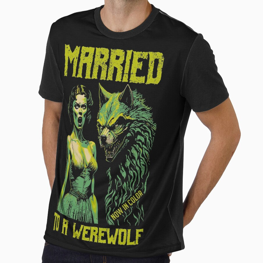 Retro Horror Movie Poster Funny Married Werewolf Halloween by GrandeDuc
