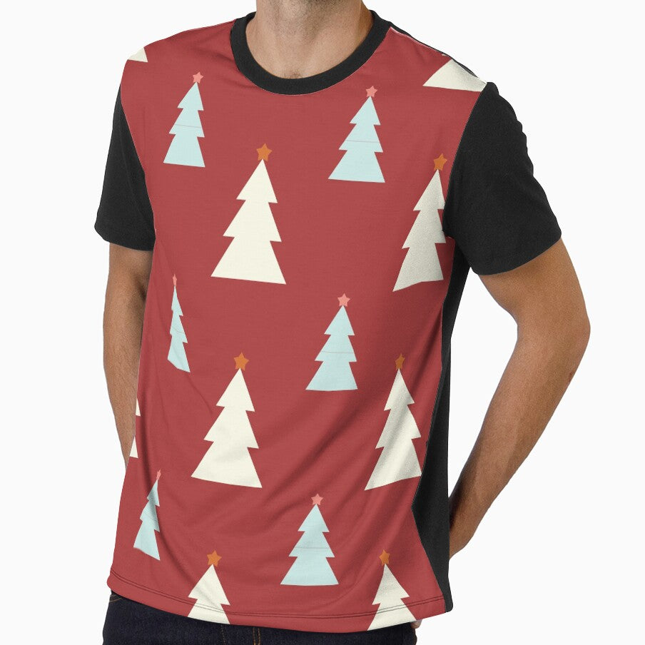 Red Christmas Tree Holiday Pattern by ForFunDesigns