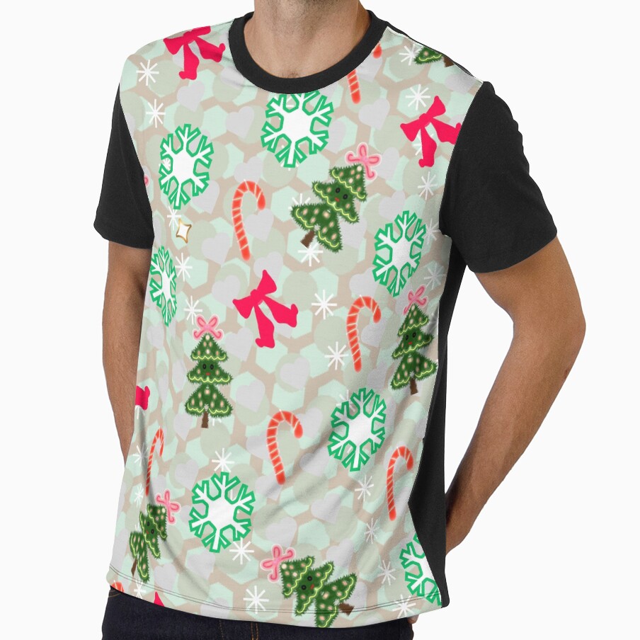 Cute Christmas Seamless Pattern with Trees, Candy Canes & Snowflakes – Festive Holiday Design by HopeAndHustle