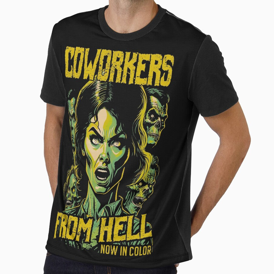 Coworker Retro Horror Movie Poster Funny Coworkers Halloween by GrandeDuc