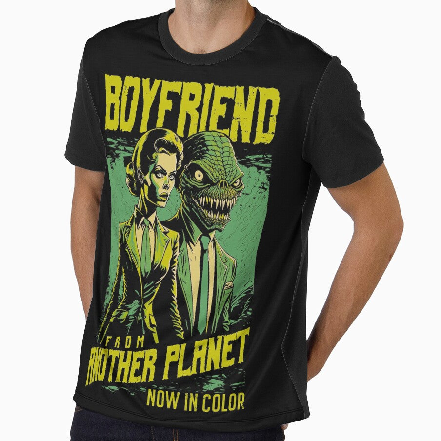 Retro Horror Movie Poster Funny Alien Boyfriend Halloween by GrandeDuc
