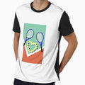 Cute and colorful tennis court with tennis ball in a heart shape by Arth1nker