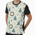 Woodland Winter Seamless Christmas Pattern – Snowy Trees & Pinecones by Modish-Arts