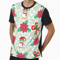 Cute Christmas Penguin Pattern with Poinsettia, Candy Canes & Holiday Ornaments by HopeAndHustle