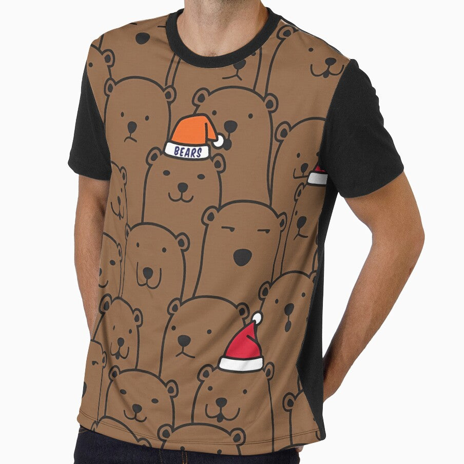 Festive Cartoon Bear Pattern with Santa Hats and Beanie by darkskinbender