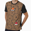Festive Cartoon Bear Pattern with Santa Hats and Beanie by darkskinbender