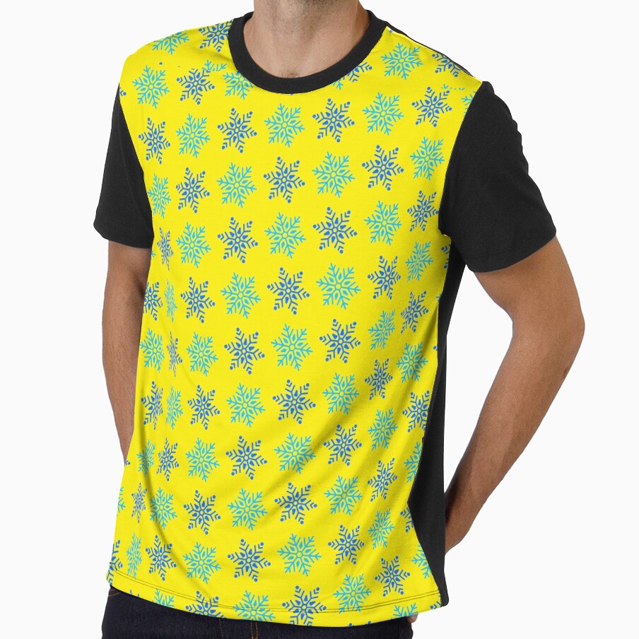 Yellow Mid Century Snowflake Happy Holiday Xmas Pattern  - Best Gifts For Dad by RoyalStarsPatts