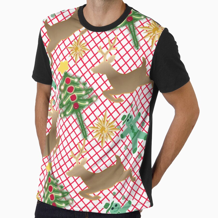 Cute Christmas Pattern with Reindeer and Gingerbread by HopeAndHustle