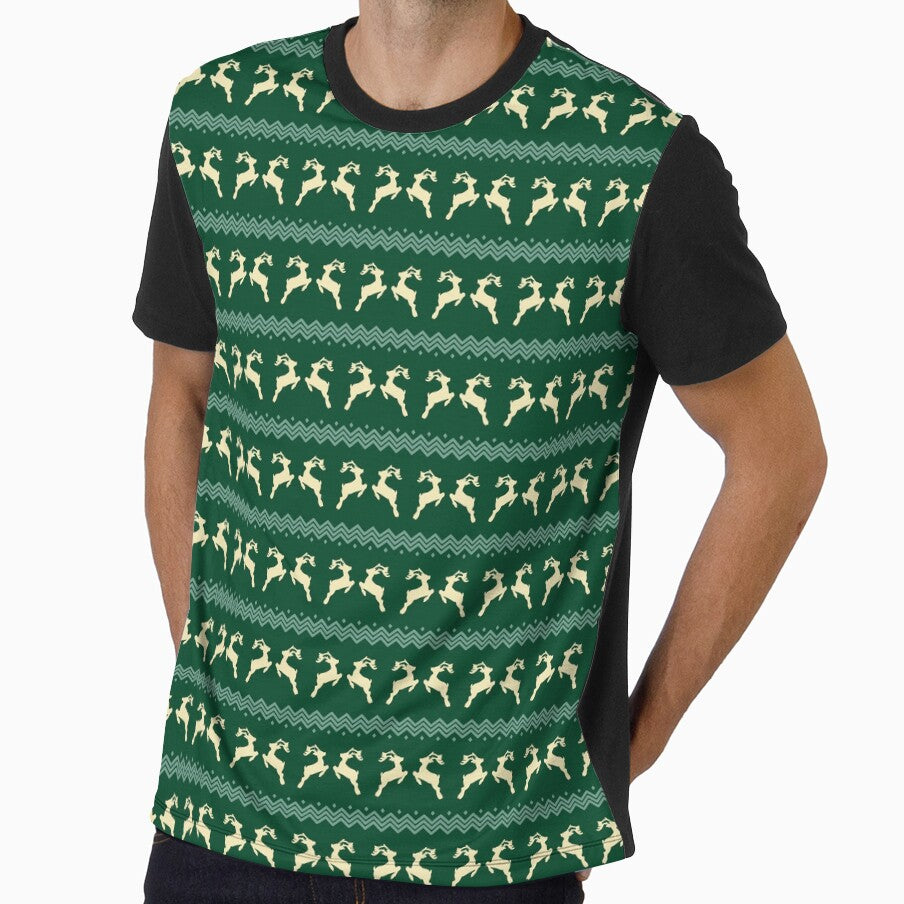 Green Santa Claus Reindeer Christmas Reindeer Happy Holiday    - Valentine Gifts For Girlfriend by RoyalStarsPatts