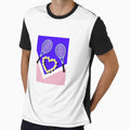 Cute and colorful pink tennis court with tennis ball in a heart shape by Arth1nker