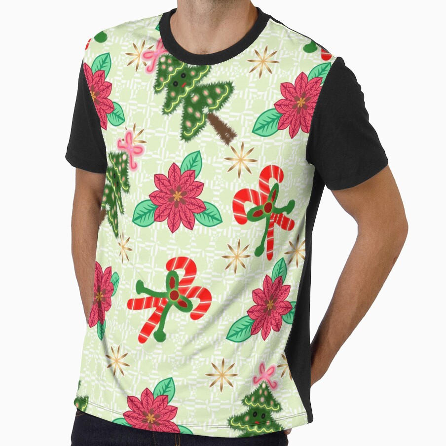 Cute Christmas Poinsettia Trees & Candy Canes Pattern by HopeAndHustle