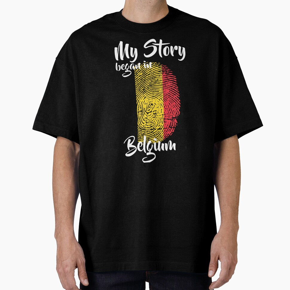 My story began in Belgium Flag Fingerprint DNA Belgian by PartyShirts1