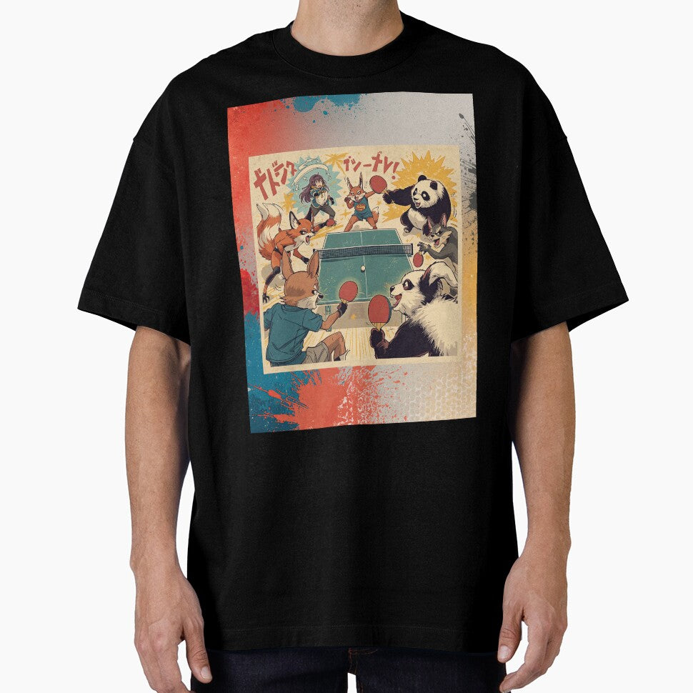 Ultimate Anime Ping Pong Battle - Retro Manga Sports & Kawaii Animal T-Shirt by OhMyPingCo