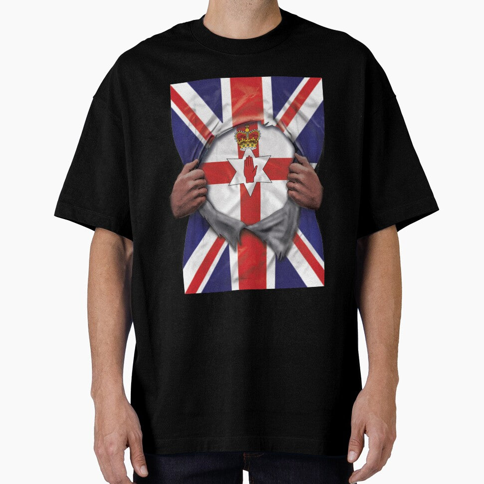 Northern Ireland Flag Great Britain Flag Ripped - Gift For Irish From Northern Ireland by Popini
