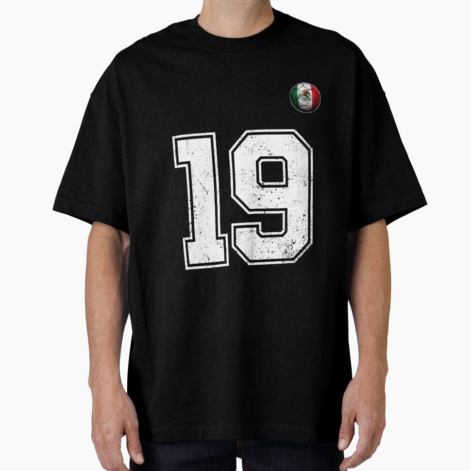 Number 19 Mexico Flag Football Fan by BernoNickel