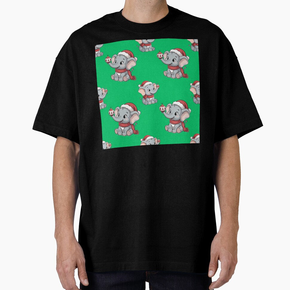 Kawaii Christmas Elephant Repeating Pattern by Grang Art Artistic Designs