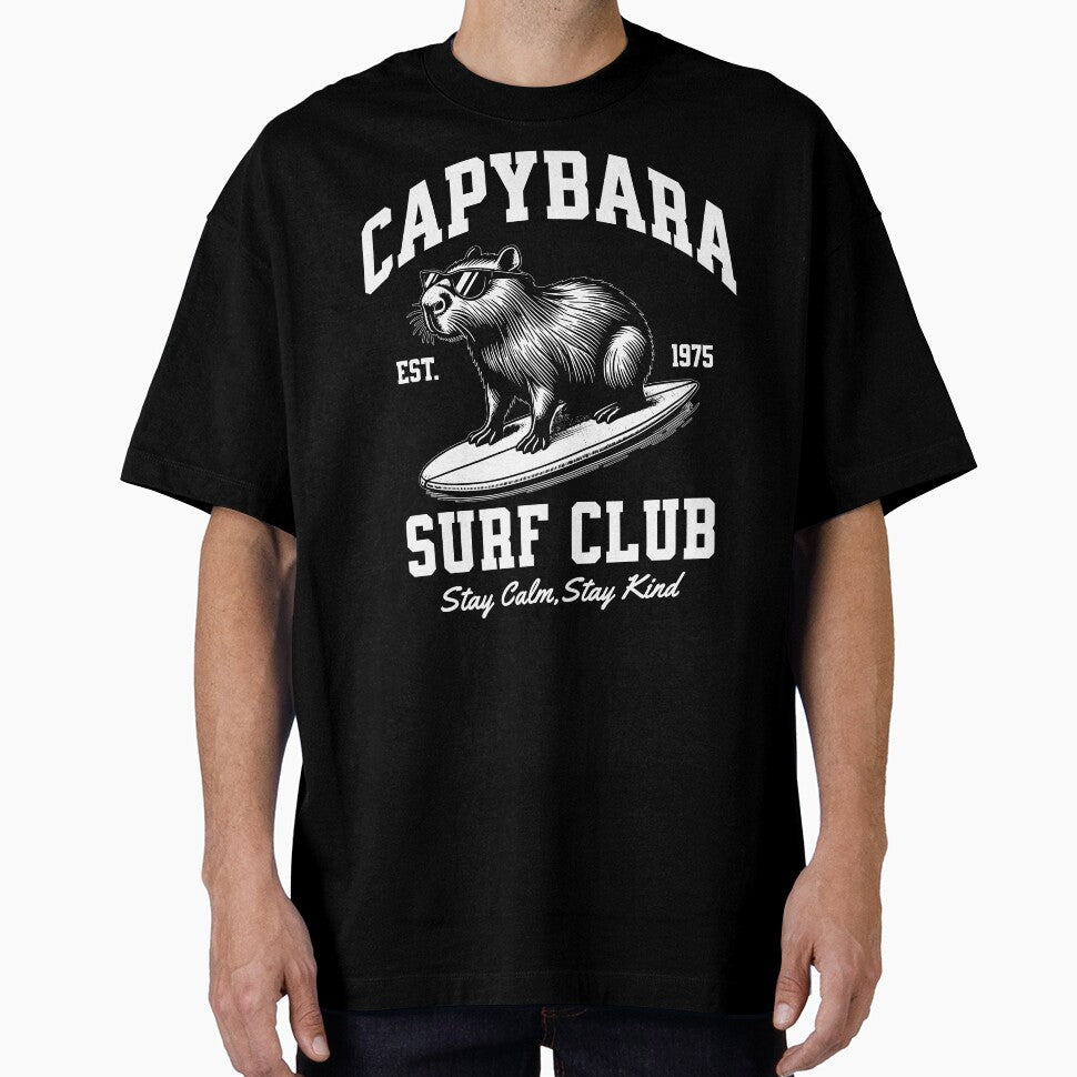 Cool Capybara Surfing Vintage Style by EthosWear