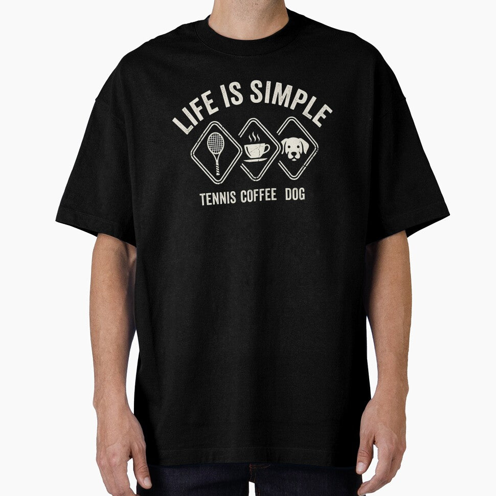 Life is Simple: Tennis, Coffee & Dog - Vintage Sporty Aesthetic by LV-creator