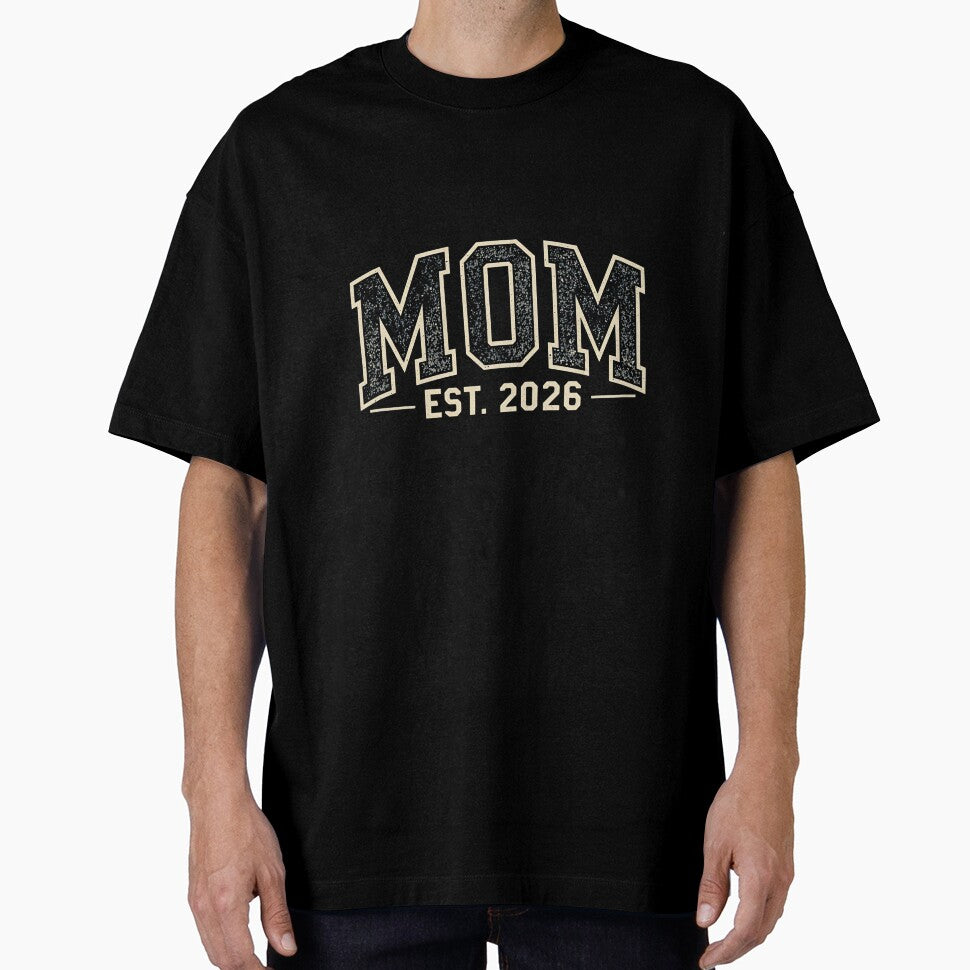 Mom Est. 2026 T‑Shirt | New Mom Gift | Expecting Mother Pregnancy Announcement Tee | Motherhood 2026 Shirt by GAIDREDA