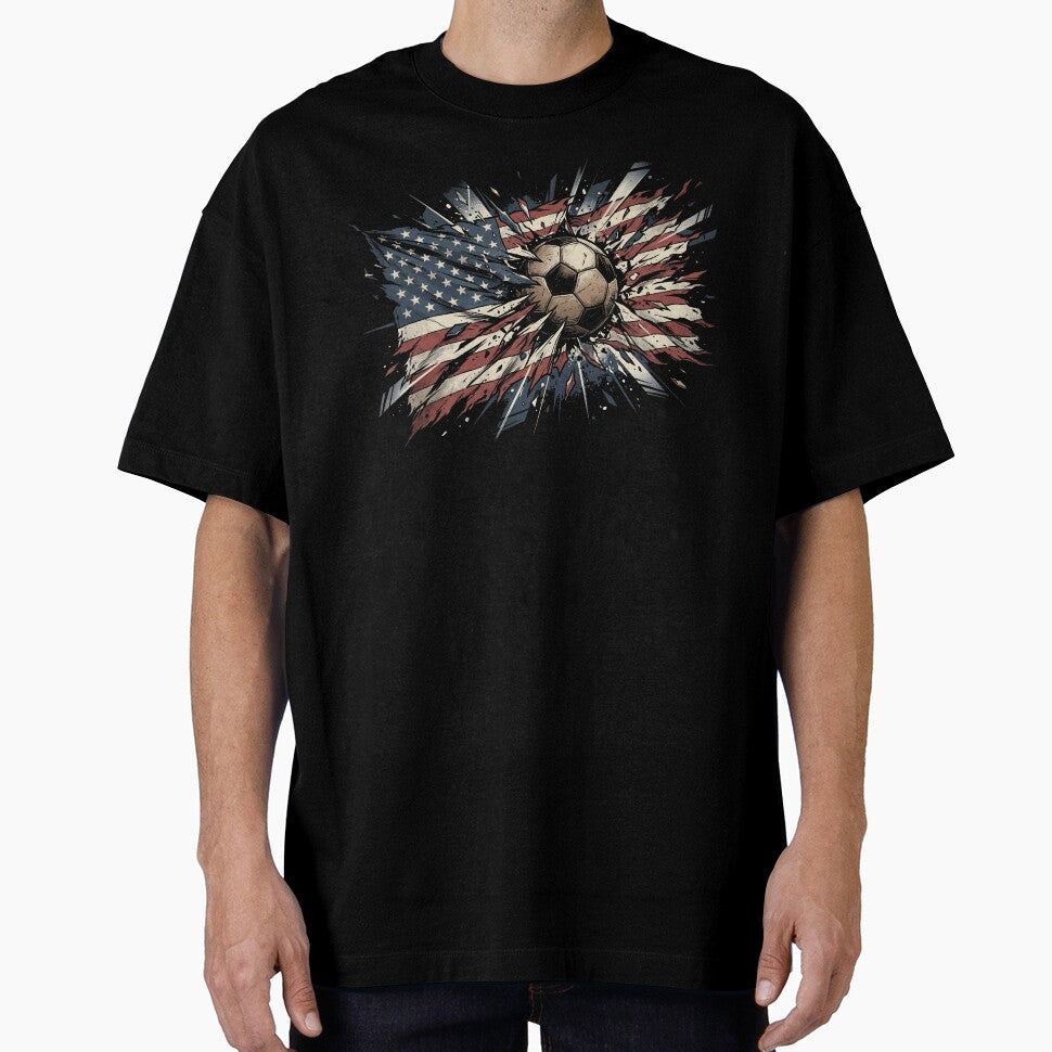 USA Soccer Ball Explosive American Flag Art by TeNovaStudio