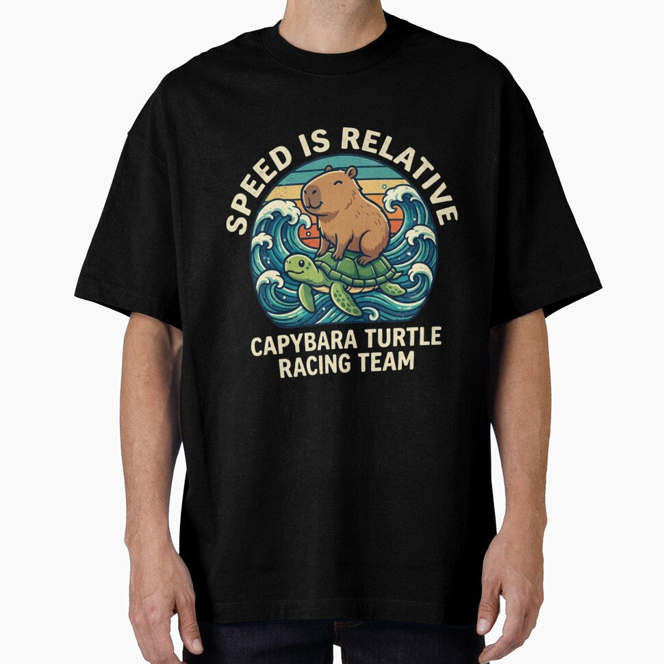Retro Capybara Turtle Racing Team - Vintage Surf Wave by Wear Sculpt