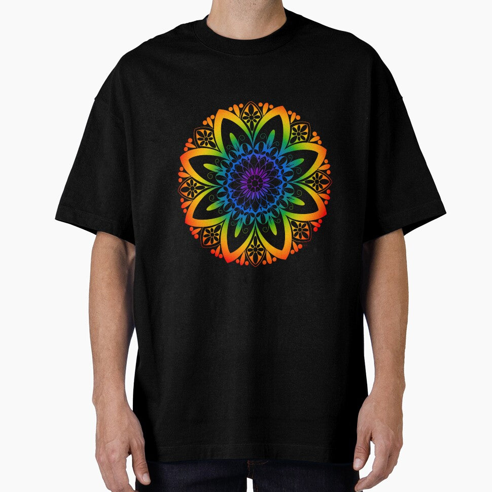 Rainbow Floral Mandala by octocrafty