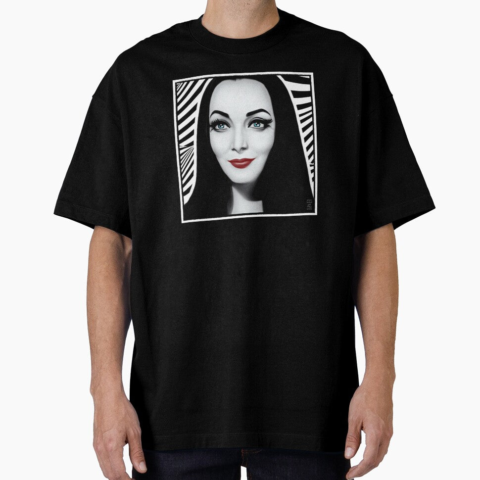 Morticia Horror Icon Black and White Stripes by orionlodubyal
