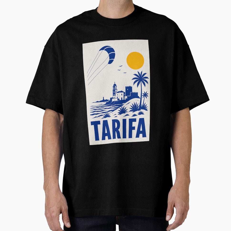 Tarifa Spain Vintage Coastal Travel Poster by Islabonita.