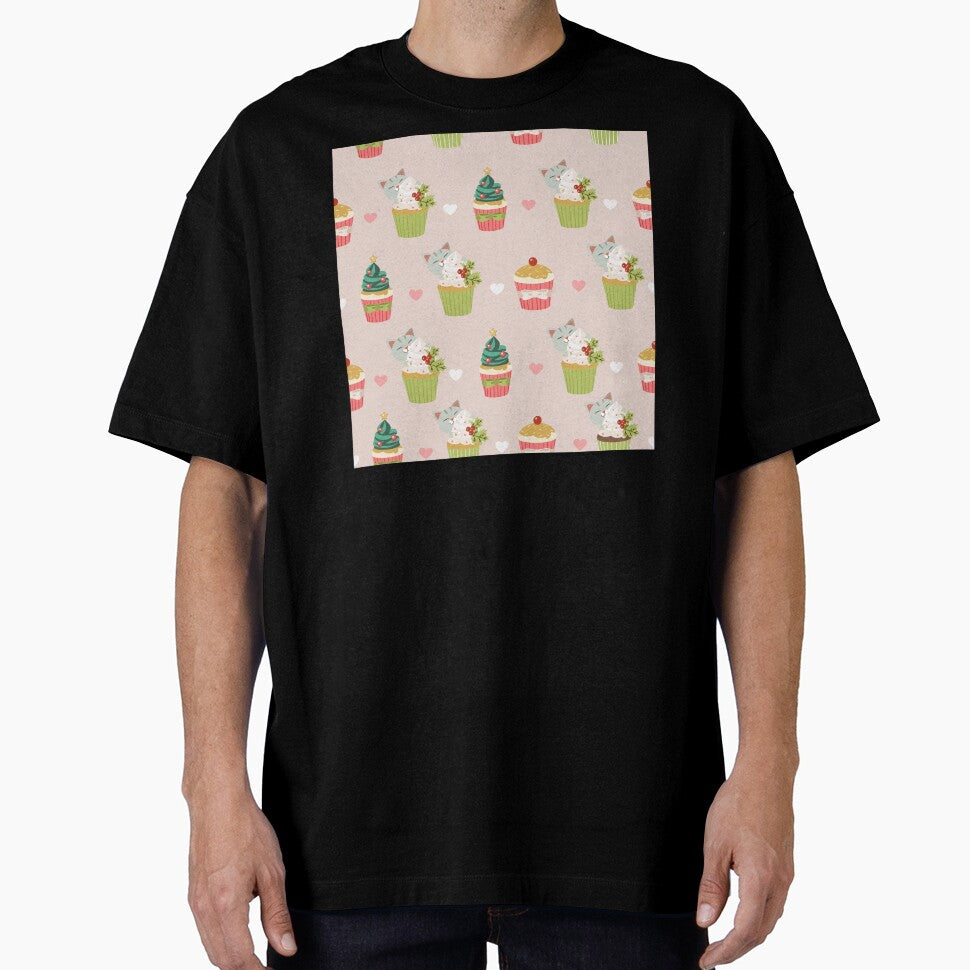 Christmas Pattern,  cats tree and cupcakes design by Phoca Mobil
