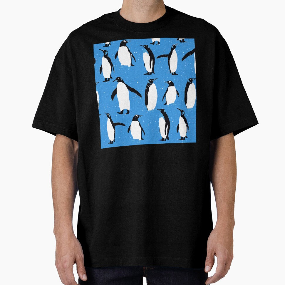 Cute Christmas Penguins Pattern On Holiday Xmas Blue by DEC02