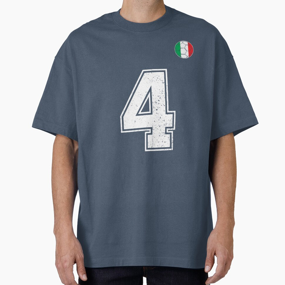 Italy Soccer Number 4 Vintage Sports Fan by RoyesButler