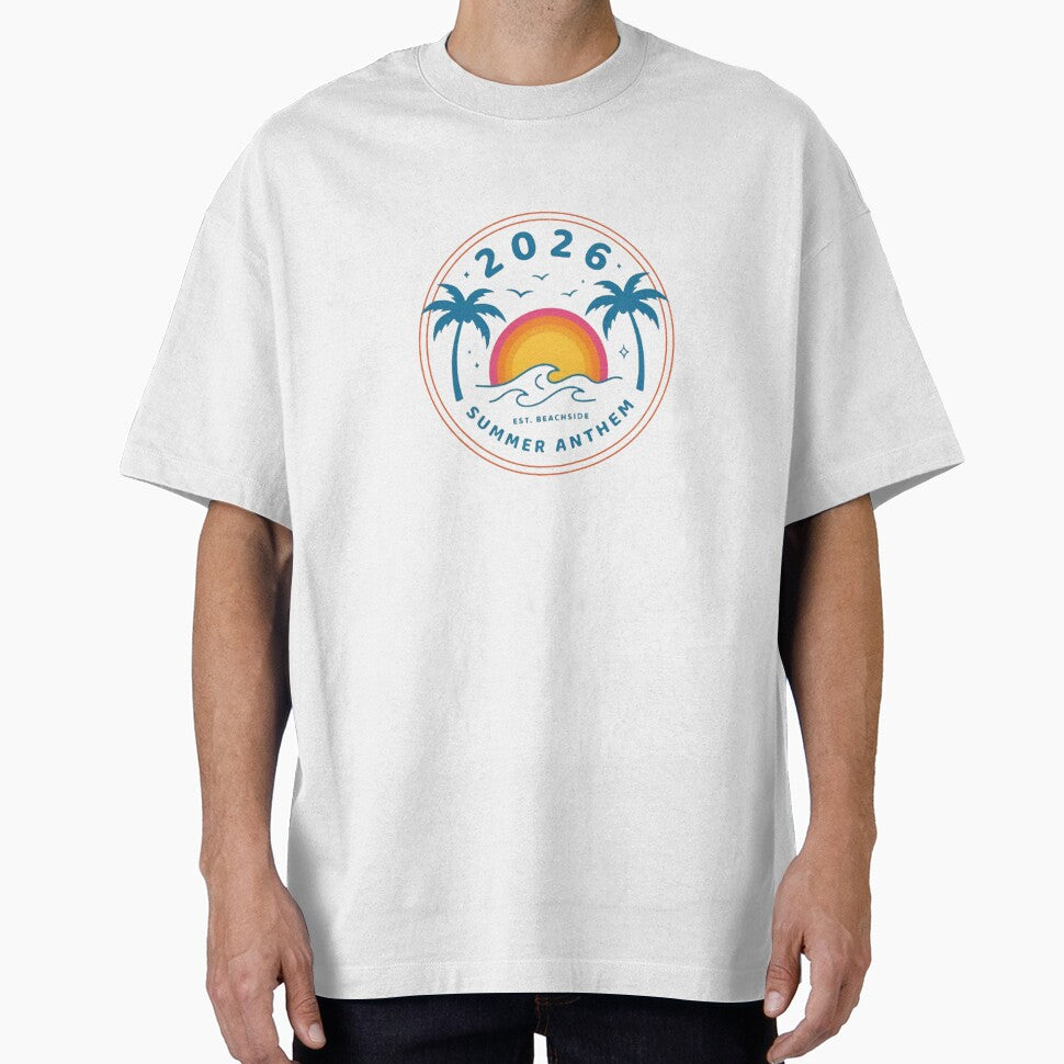 Retro Summer Anthem 2026 - Vintage Beach Badge Graphic by Expats Studio