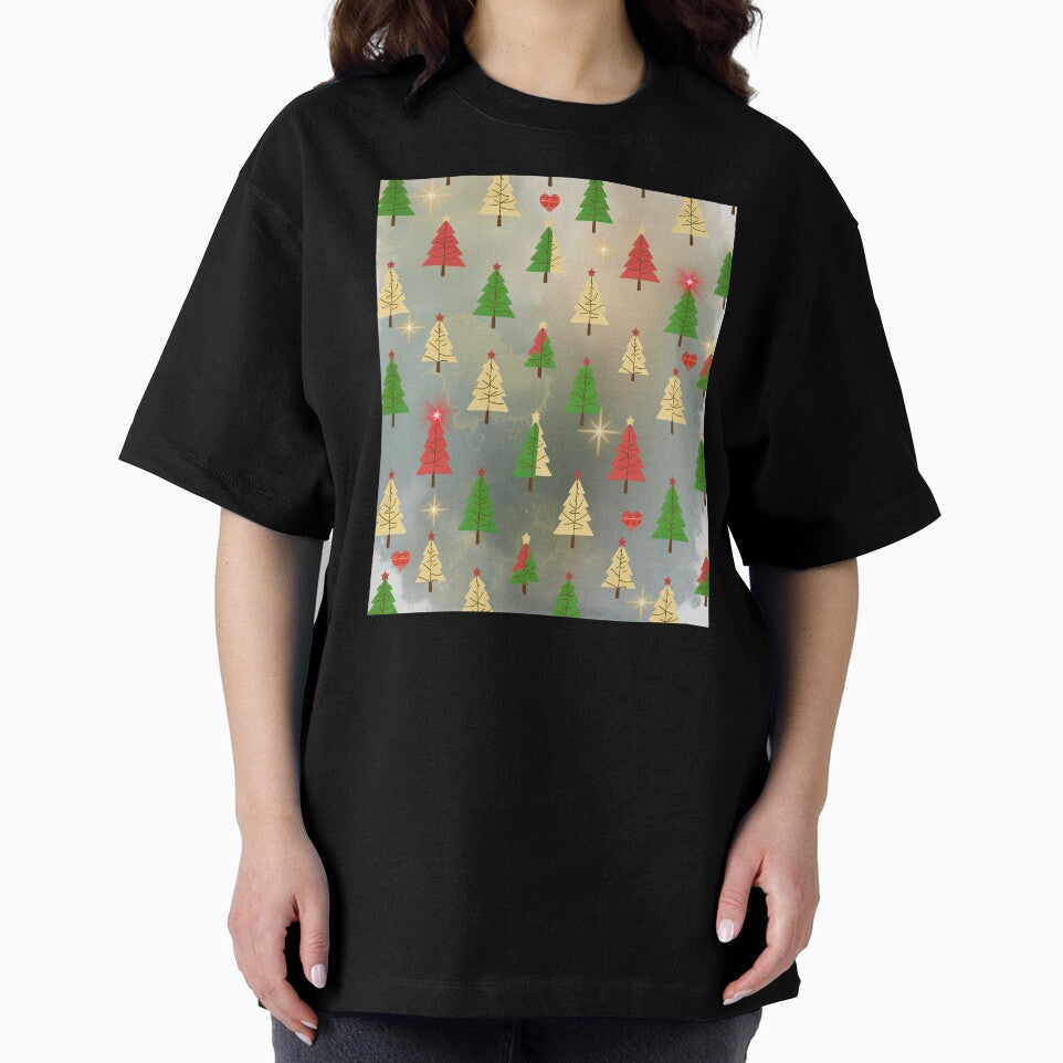 Festive Christmas Tree Pattern – Red, Green & Cream Holiday Design by arteena