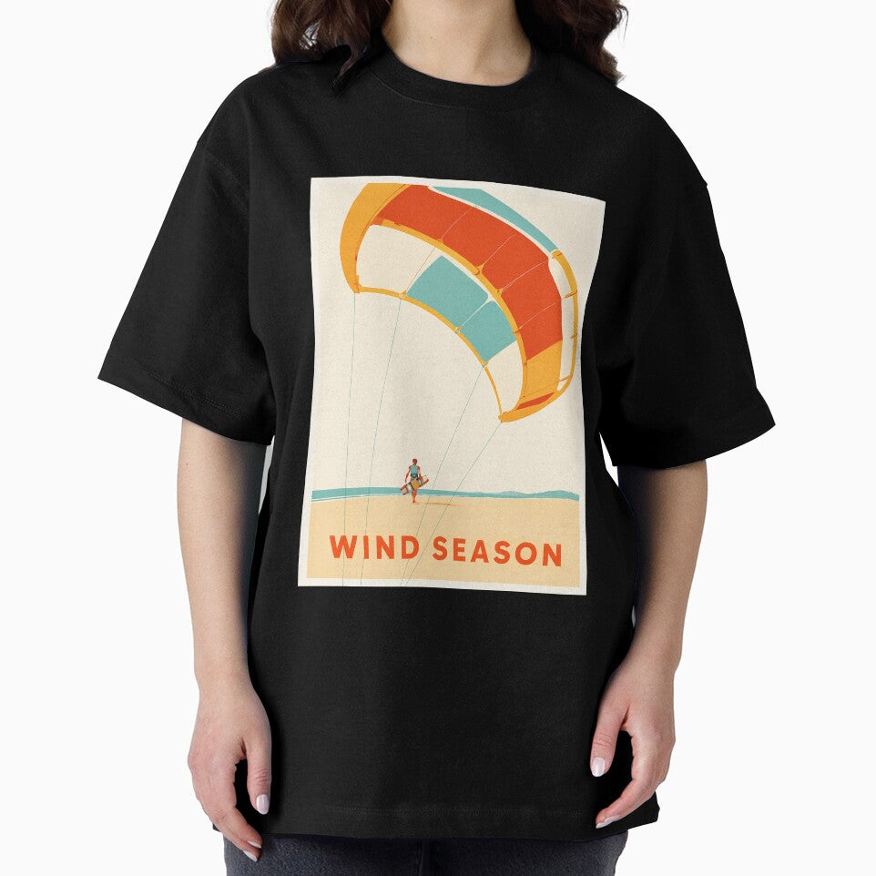 Wind Season Vintage Kitesurf Travel Poster by Islabonita.