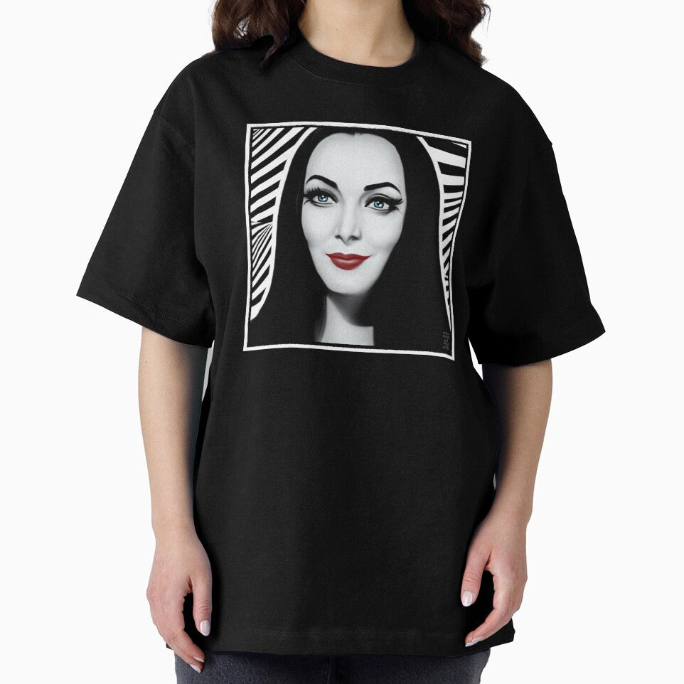 Morticia Horror Icon Black and White Stripes by orionlodubyal